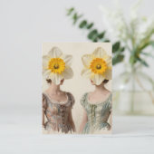 Women With Daffodil Heads Postkarte (Stehend Vorderseite)