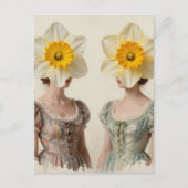Women With Daffodil Heads Postkarte (Vorderseite)