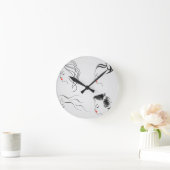 Women with different hairstyles runde wanduhr (Zuhause)