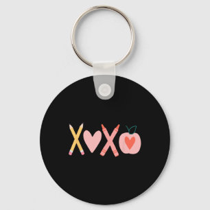 Women Xoxo Lehrerin Valentinstag Bleistift Und Apf Schlüsselanhänger
