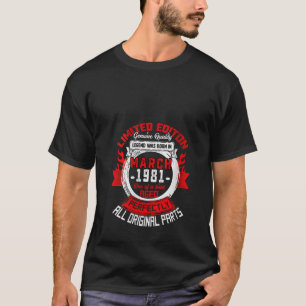 Womens 42Nd Birthday Gift Legends Born In March 19 T-Shirt