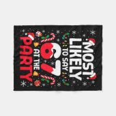 Womens 67 Funny Christmas Meme Most Likely To Say Fleecedecke (Vorderseite (Horizontal))