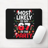 Womens 67 Funny Christmas Meme Most Likely To Say Mousepad (Mit Mouse)