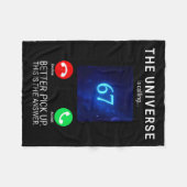 Womens 67 Meme The Universe Is Calling V-neck Fleecedecke (Vorderseite (Horizontal))
