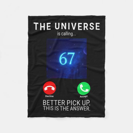 Womens 67 Meme The Universe Is Calling V-neck Fleecedecke (Vorderseite)