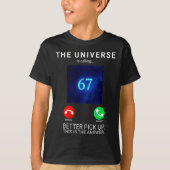 Womens 67 Meme The Universe Is Calling V-neck T-Shirt (Vorderseite)