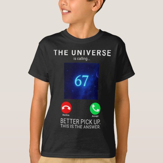 Womens 67 Meme The Universe Is Calling V-neck T-Shirt (Vorderseite)