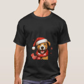 Womens A dog with a Christmas Santa hat V Neck T-Shirt (Vorderseite)