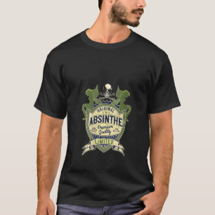 Womens Absinth 1907 Alcohol Fairy Skull Likör Pa T-Shirt