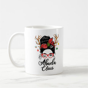 Womens Abuela Claus Messy Bun Wink Eye Christmas F Kaffeetasse