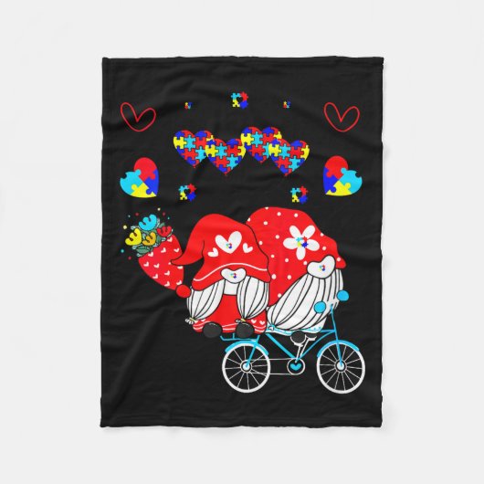 Womens Accept Understand Love Autism Awareness Gno Fleecedecke (Vorderseite)