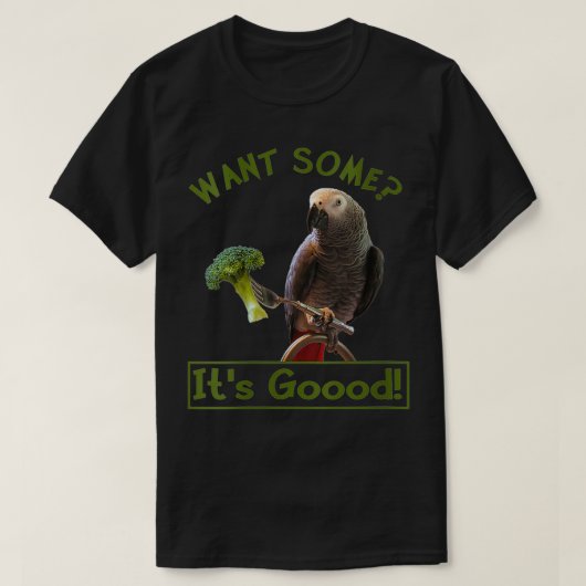 Womens African Gray Parrot Broccoli Veck T-Shirt (Design vorne)