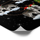 Womens Alaskan Malamute Dog Santa Sleigh Flying Fu Poster (Ecke)