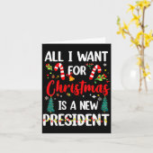 Womens All I Want For Christmas Is A New President Karte (Gelbe Blume)