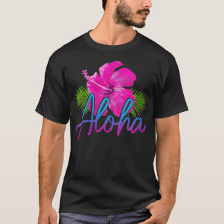 Womens Aloha Hawaiian Islands Hawaii Surf Hibiskus T-Shirt