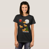 Womens Alpaca Llama Santa Sleigh Flying Funny Magi T-Shirt (Vorne ganz)