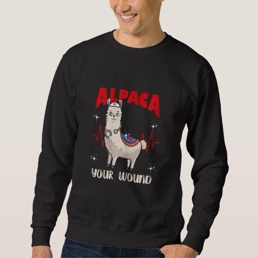 Womens Alpaca Your Wound Wound Care Nurse ER Traum Sweatshirt (Vorderseite)