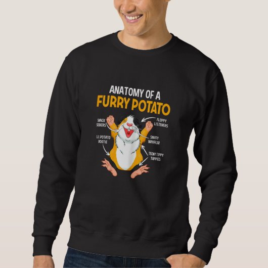 Womens  Anatomy Of A Furry Potato Guinea Pig  Pet  Sweatshirt (Vorderseite)
