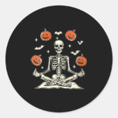 Womens Anti Trump Skeleton Halloween V-neck Runder Aufkleber (Vorderseite)