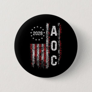 Womens Aoc Alexandria Ocasio Cortez 2028 für Presi Button
