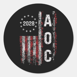 Womens Aoc Alexandria Ocasio Cortez 2028 für Presi Runder Aufkleber