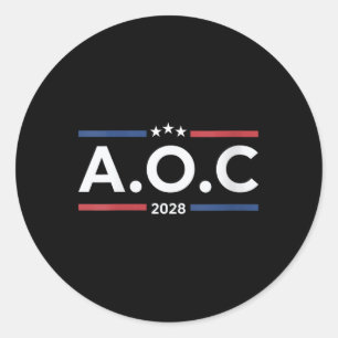 Womens Aoc Alexandria Ocasio Cortez 2028 für Presi Runder Aufkleber