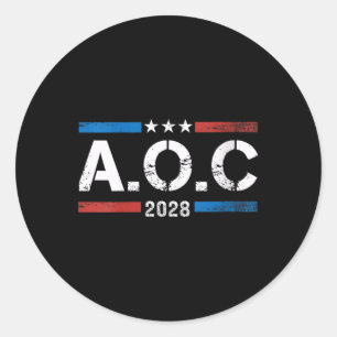 Womens Aoc Alexandria Ocasio Cortez 2028 für Presi Runder Aufkleber