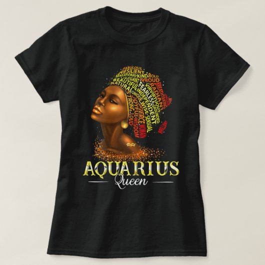 Womens Aquarius Queen Womens Geburtsdatum Symbol . T-Shirt (Design vorne)