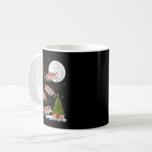Womens Armadillo Santa Sleigh Flying Funny Magical Kaffeetasse (Vorderseite Links)