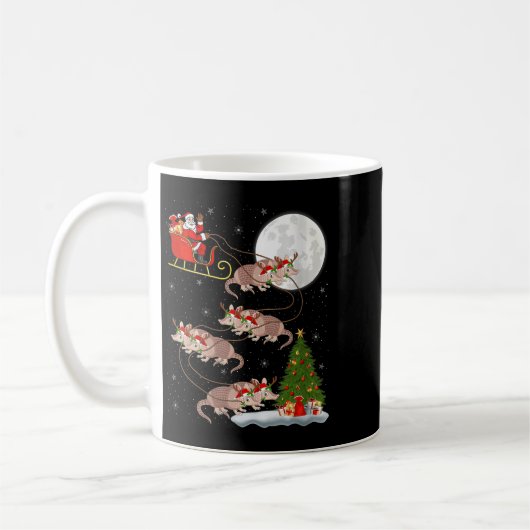 Womens Armadillo Santa Sleigh Flying Funny Magical Kaffeetasse (Links)