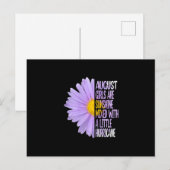 Womens August Birthday Womens Gift Funny Daisy Ankündigungspostkarte (Vorne/Hinten)