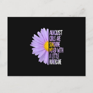 Womens August Birthday Womens Gift Funny Daisy Ankündigungspostkarte
