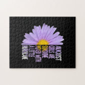 Womens August Birthday Womens Gift Funny Daisy Puzzle (Horizontal)