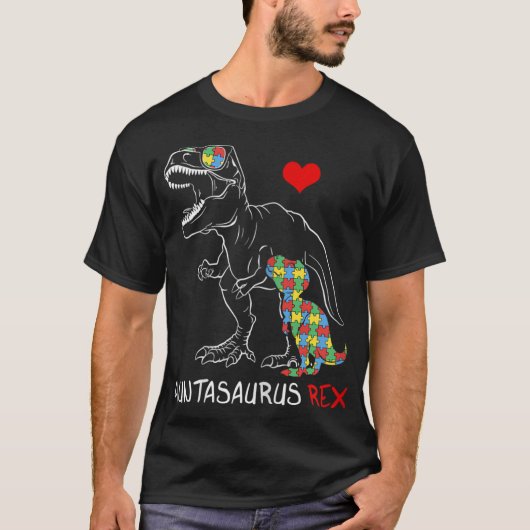 Womens Auntasaurus Auntie Rex Autismus Awareness M T-Shirt (Vorderseite)