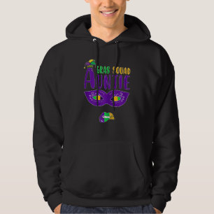 Womens Auntie Gras Squad Unique Mardi Gras Jester Hoodie