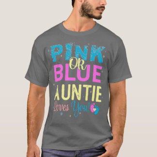 Womens Auntie keeper of the gender reveal  T-Shirt