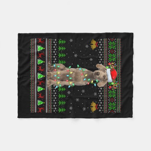Womens Australian Cattle Dog Ugly Christmas Sweate Fleecedecke (Vorderseite (Horizontal))