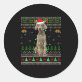 Womens Australian Cattle Dog Ugly Christmas Sweate Runder Aufkleber (Vorderseite)