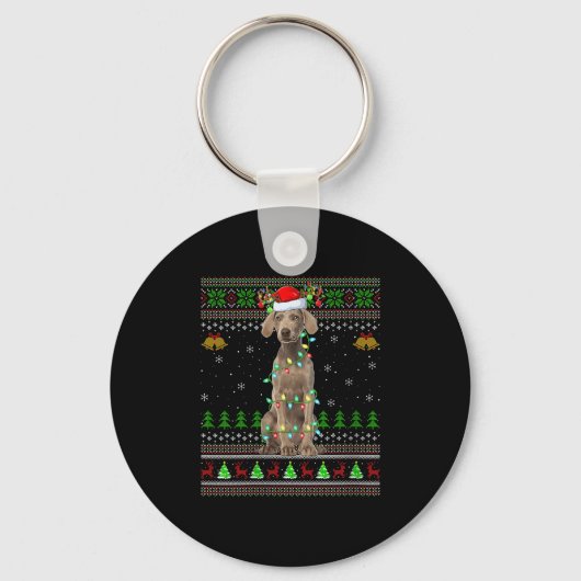Womens Australian Cattle Dog Ugly Christmas Sweate Schlüsselanhänger (Vorderseite)