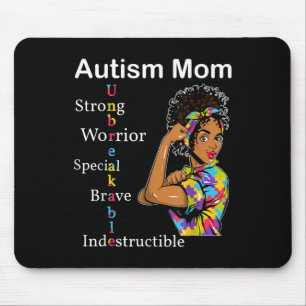 Womens Autismus Mama Afrikanische unzerbrechliche Mousepad