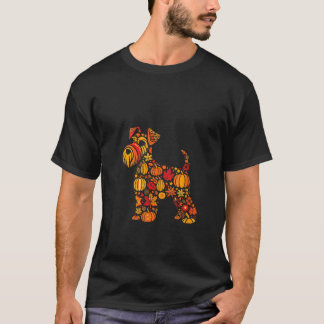 Womens Autumn Pumpkin Fall Miniature Schnauzer Tha T-Shirt