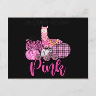 Womens Awareness Lama Im Oktober tragen wir Pink B Postkarte