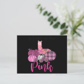 Womens Awareness Lama Im Oktober tragen wir Pink B Postkarte (Stehend Vorderseite)