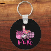 Womens Awareness Lama Im Oktober tragen wir Pink B Schlüsselanhänger (Vorderseite)