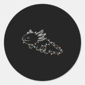 Womens Axolotl Tree Merry Christmas Funny Ugly Chr Runder Aufkleber (Vorderseite)