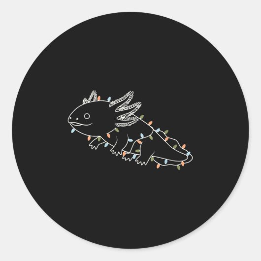 Womens Axolotl Tree Merry Christmas Funny Ugly Chr Runder Aufkleber (Vorderseite)