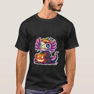 Womens Axolotl Zombie Niedlich Kawaii Pumpkin Boys T-Shirt