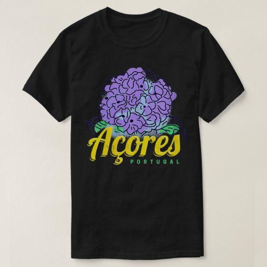 Womens Azores Hydrangea Flower Island Portugal Vin T-Shirt (Design vorne)