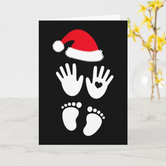 Womens Baby Bump First Christmas Karte (Gelbe Blume)