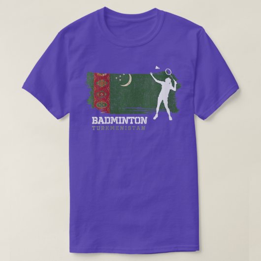 Womens Badminton Turkmenistan Net Games Pla T-Shirt (Design vorne)
